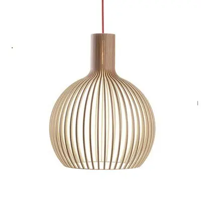 Nordic Birdcage Chandelier Solid Wood Retro Simple