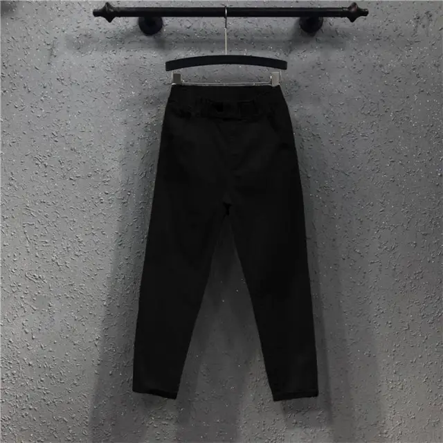 Large Size Pants Loose And Thin Elastic High Waist Pants Casual Harem Pants Women Black - Shop at LoveMi