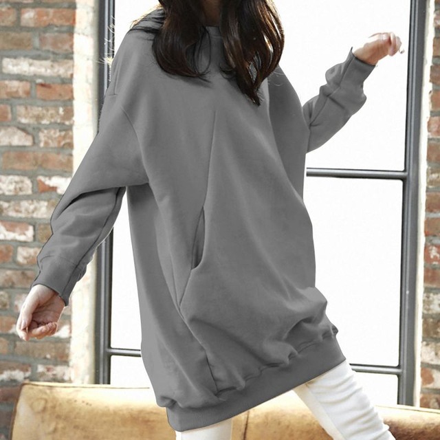 Title 2, Women Casual Solid Sweatshirts Plus Size Tops A...