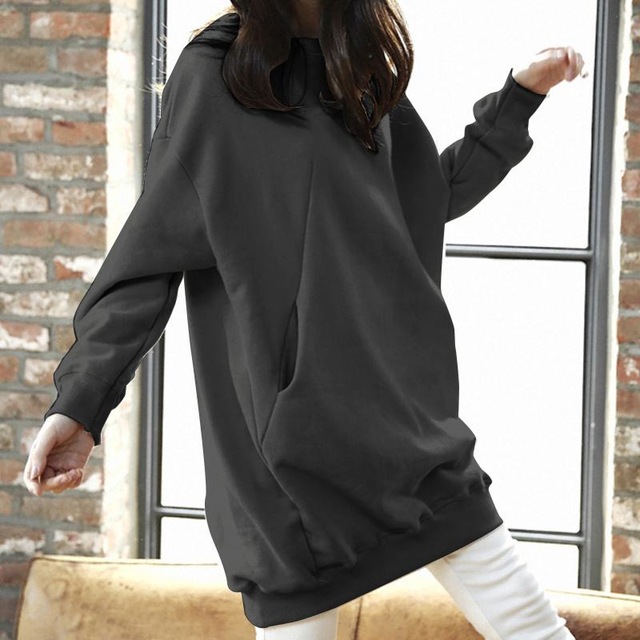 Title 4, Women Casual Solid Sweatshirts Plus Size Tops A...