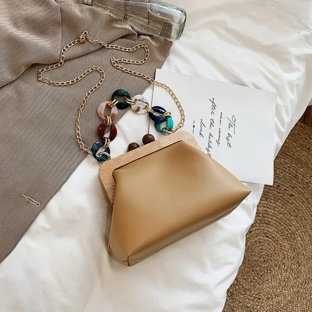 New Korean Fashion Casual One Shoulder Messenger Small Bag Khaki - Shop at LoveMi