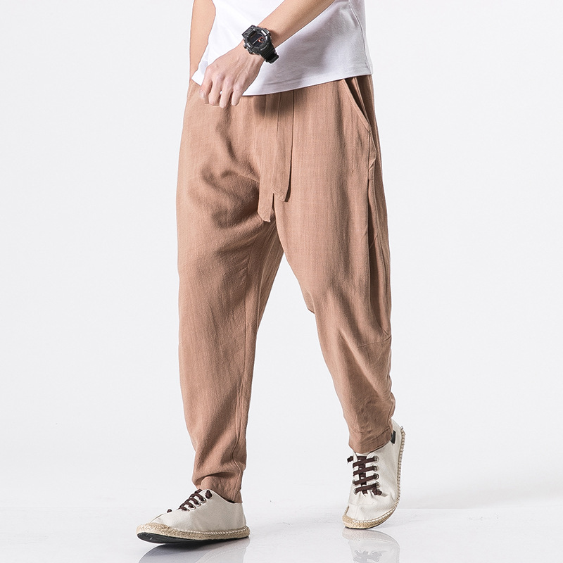 Title 6, Pantaloni Casual in Lino e Cotone Taglia Forte ...