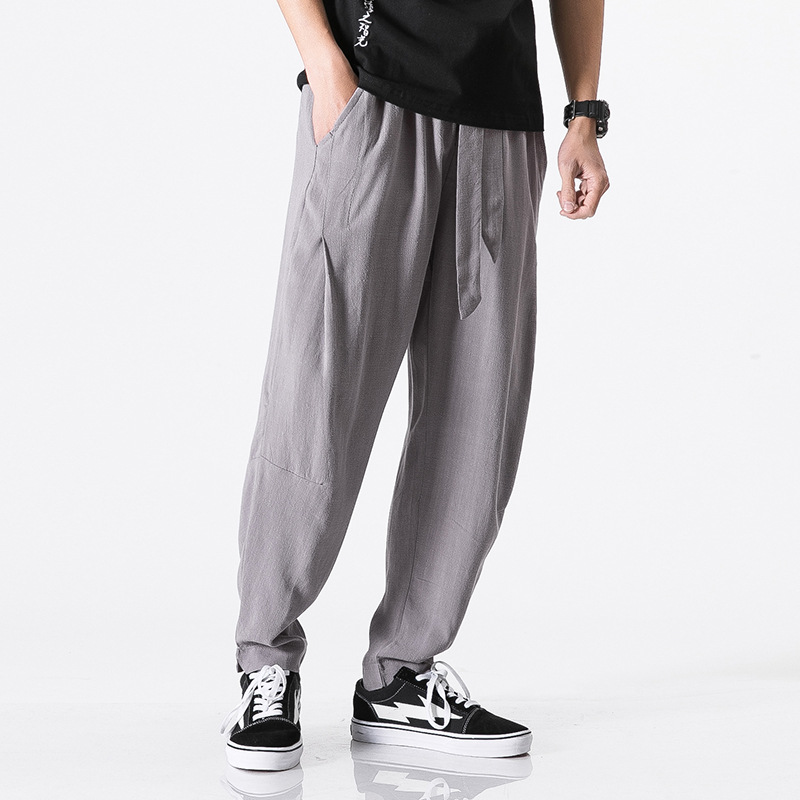 Title 5, Pantaloni Casual in Lino e Cotone Taglia Forte ...