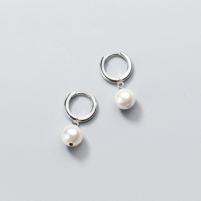 Sweet Shell Beads Synthetic Pearl Earrings Short Earrings