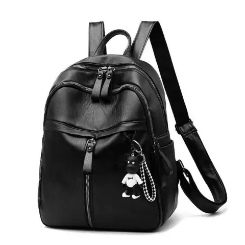 Backpack Pu Leather Soft Surface Large Capacity Student School