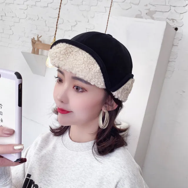 Lei Feng Hat Lamb Hair Riding Windproof Hat White - Shop at LoveMi