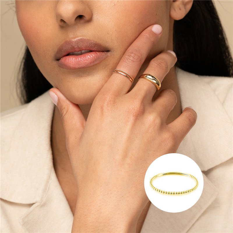 Sterling Silver Minimalist Line Twisted Rope Ring