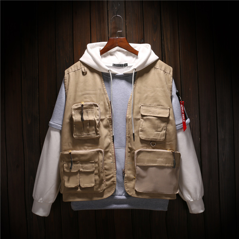 Photography Vest Multi-Pocket Tooling Custom Printed Embroidered Word Reporter Director Male And Female Work Clothes