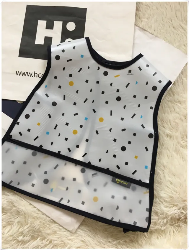 Baby Eating Sleeveless Bib Bib Gown Waterproof Black - Shop at LoveMi
