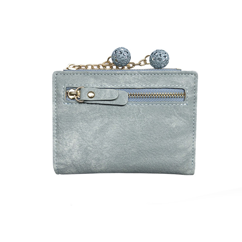 Short Small Fresh Folding Wallet Female Blue - Shop at LoveMi
