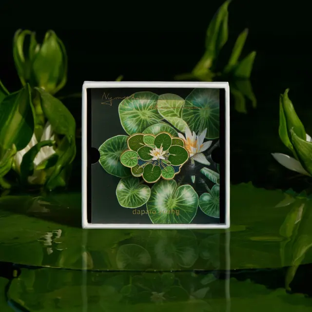 Daparo Rwanda hot spring water lily luminous fluorescent designer original BROOCH BADGE Queen''s Day gift jewelry Green - Shop at LoveMi