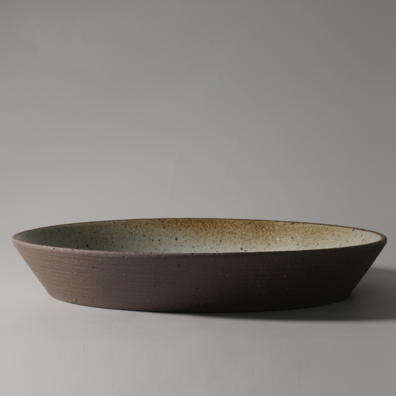 طبق فخاري مربع - أدوات مائدة يابانية - طبق شبكي مودرن