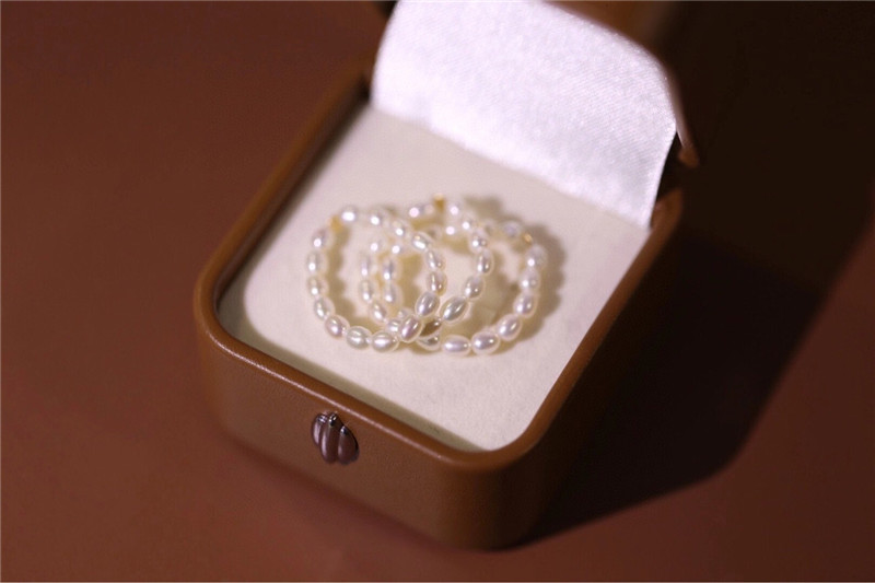 Grain Tianshuiran Pearl Ring Simple White Braided