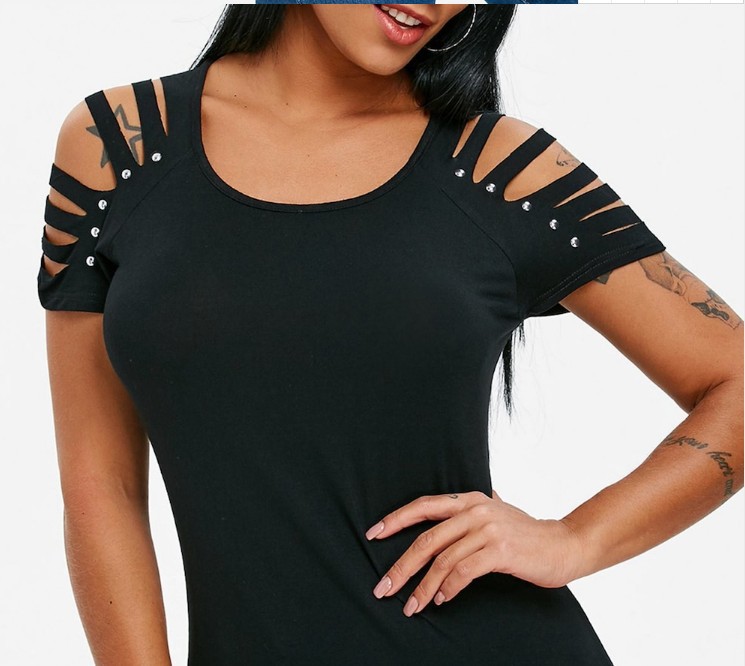 Fashion Casual All-Match Off-Shoulder Round Neck Top