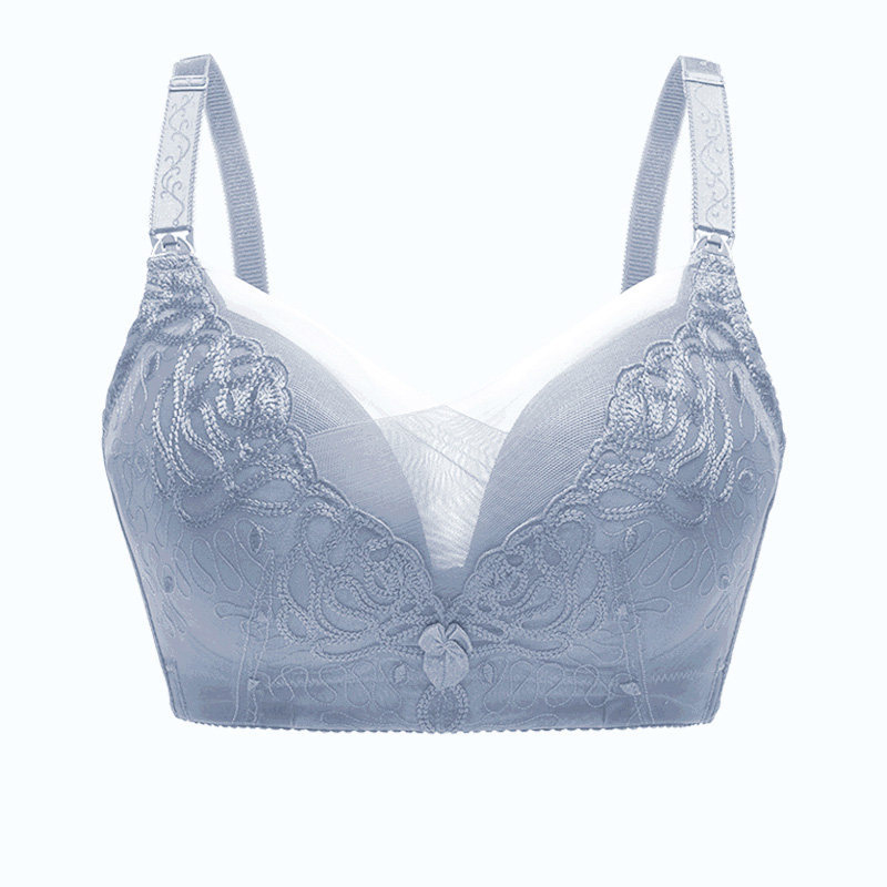 Title 2, Pure Cotton Breastfeeding Bra Gathered Lace Pre...