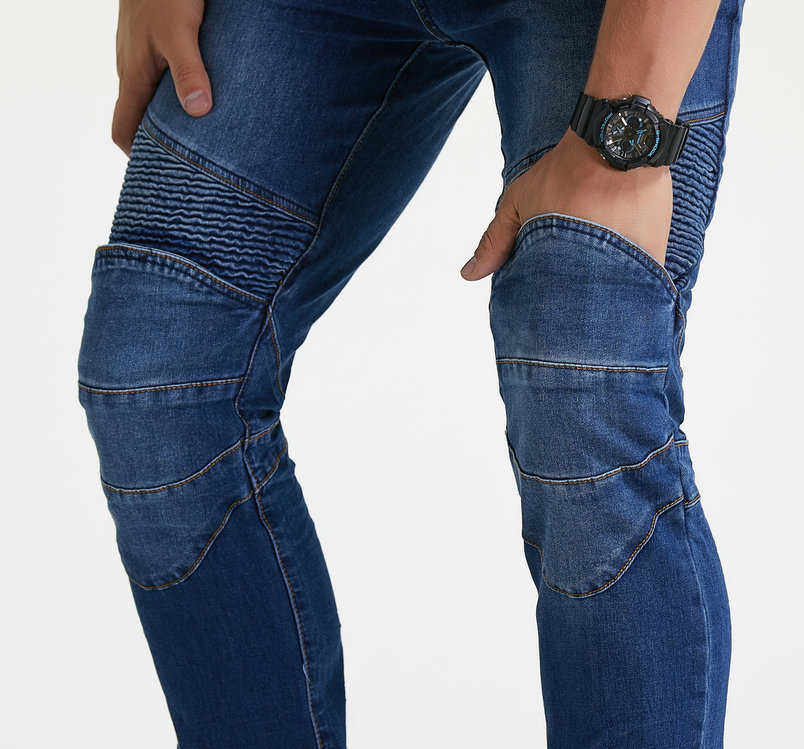 Locomotive Racing Rider Straight-Leg Jeans, Drop-Resistant Pants, Motorcycle Racing Cycling Pants