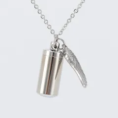 Angel Wing Necklace - Silver - View 1