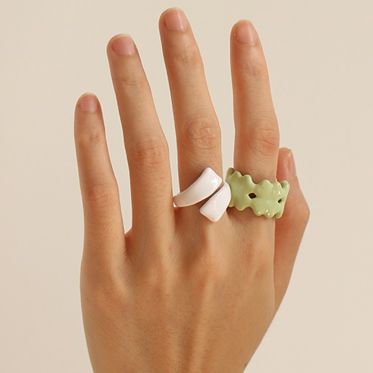 Hand-Drip Design Is Not Easy To Fade Japanese Small Fresh Cream Texture Irregular Simple Bracelet Female Ring