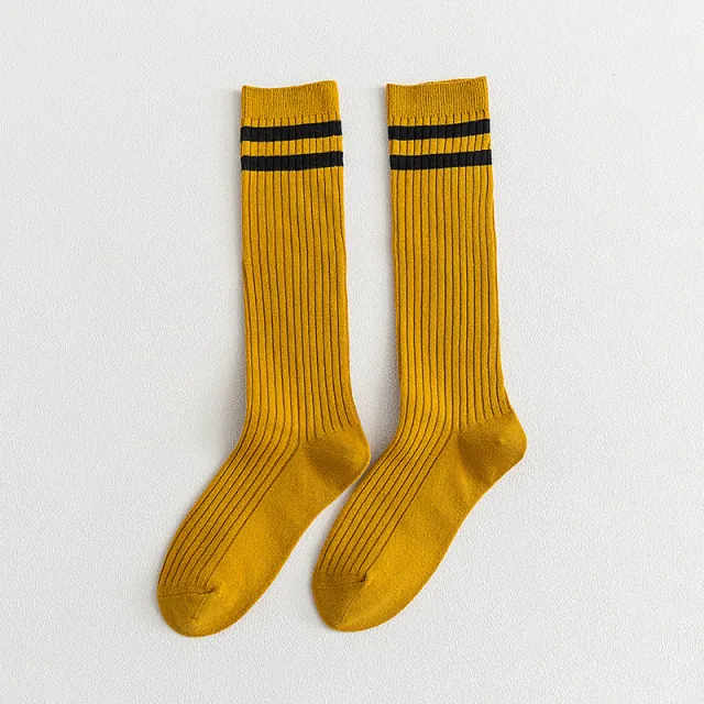 Spring Autumn And Winter Couples Socks For Men And Women Sweat absorbent Socks Yellow - Shop at LoveMi