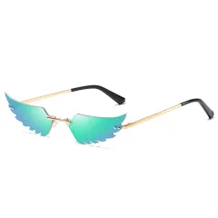 Colorful Cat Eye Sunglasses Women - Green - View 1