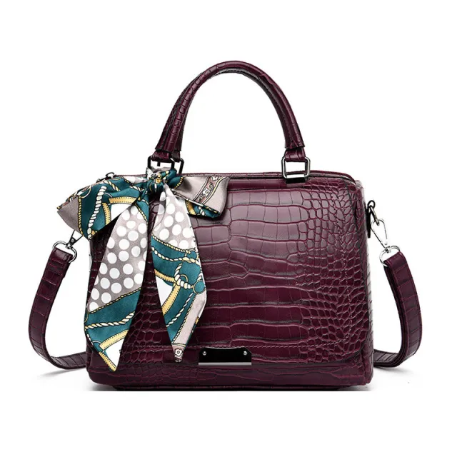 Fashion Pattern Soft Leather Bag Shoulder Messenger Lady Handbag Purple - Shop at LoveMi