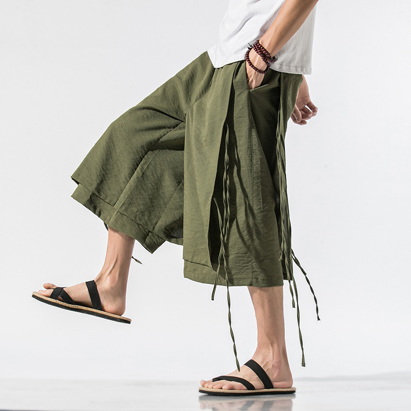 Title 3, Casual Cropped Linen Straight-leg Pants. Experi...