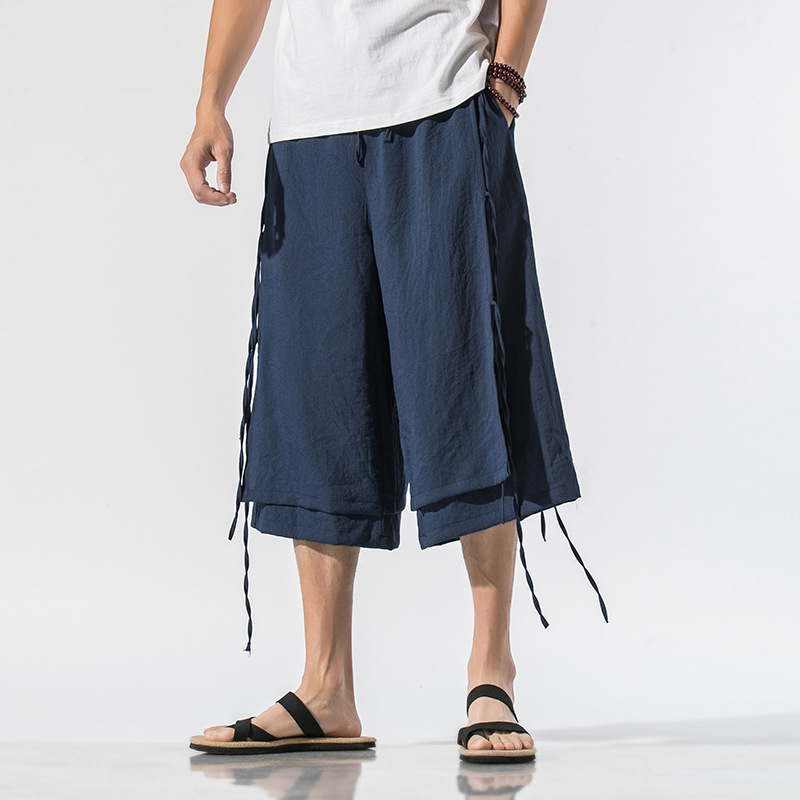 Title 4, Casual Cropped Linen Straight-leg Pants. Experi...