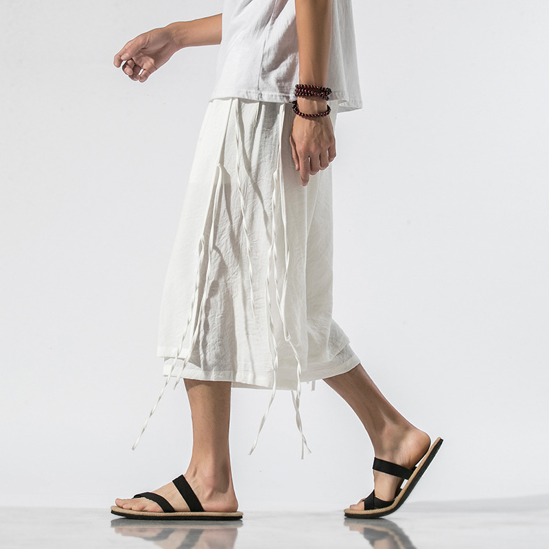 Title 7, Casual Cropped Linen Straight-leg Pants. Experi...