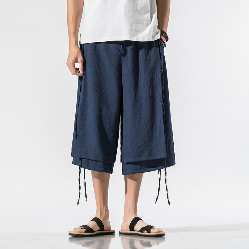 Title 8, Casual Cropped Linen Straight-leg Pants. Experi...