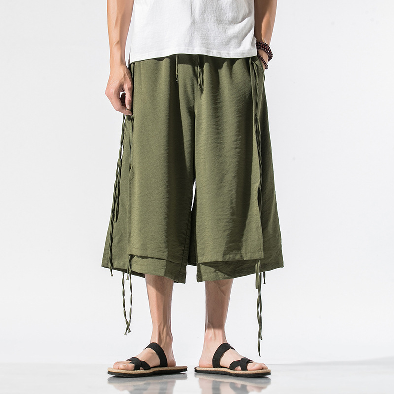 Title 10, Casual Cropped Linen Straight-leg Pants. Experi...