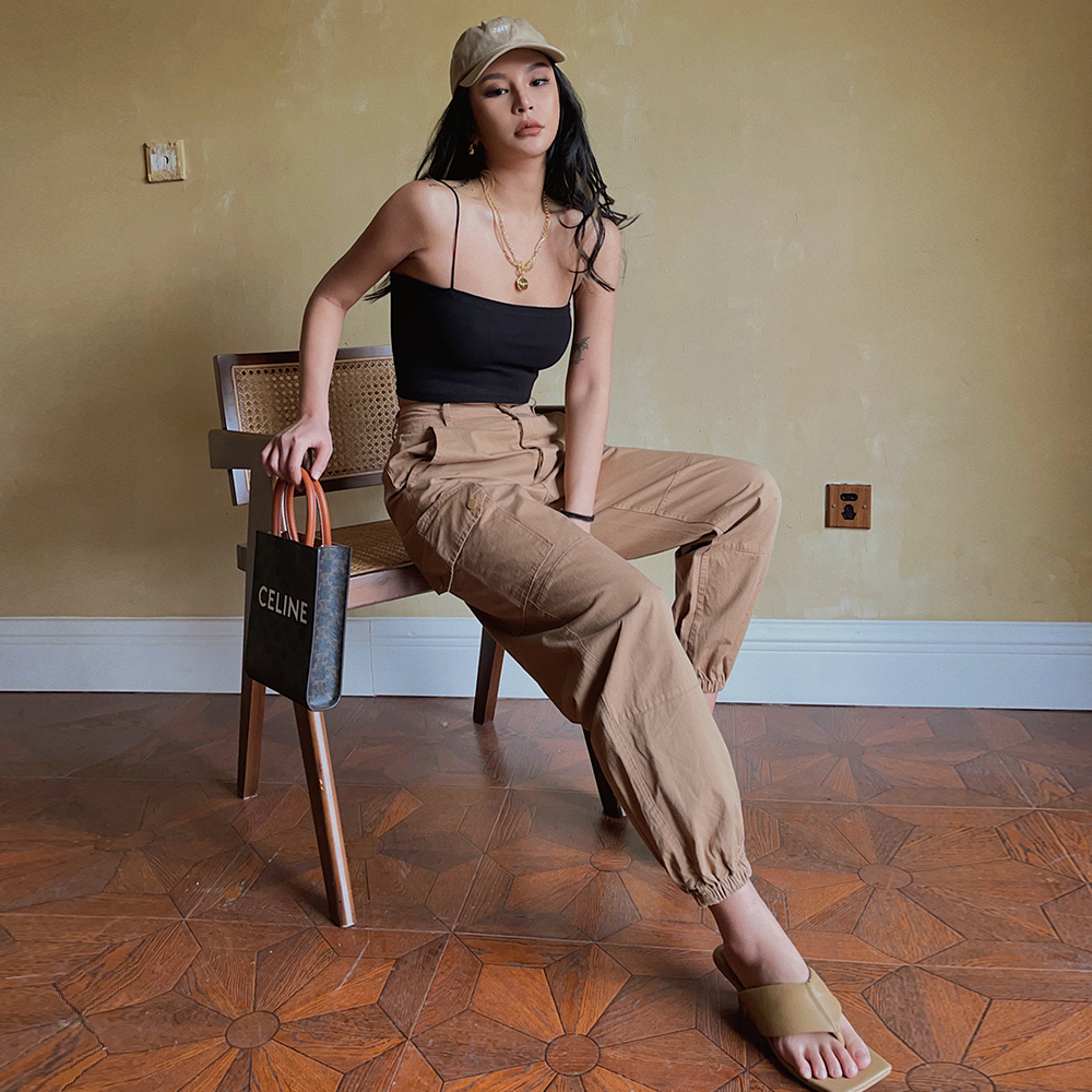 Fashion Khaki Girdled Casual Overalls