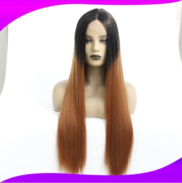European And American Wig Front Lace Chemical Fiber Headgear Half Hand Hook Half Woven Quality Gradual Natural Curvature High Temperature Silk Long... 16Inch - Shop at LoveMi