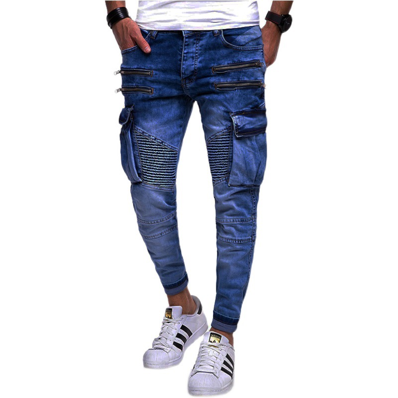 Pleated Fashion Casual Youth Denim Trousers
