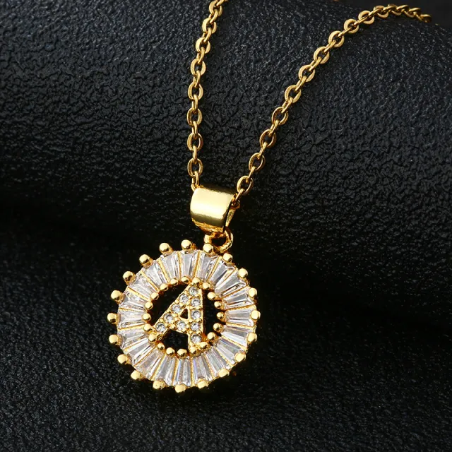 Letter Necklace Female Necklace 26 Letters Copper Inlaid Cubic Zircon - Shop at LoveMi