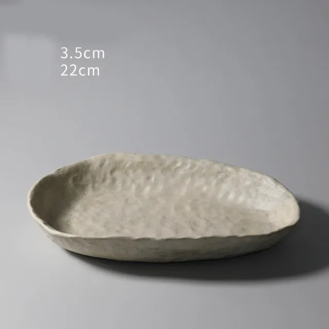 Hand squeezed Dinner Plate Household Stoneware Tableware Bowls And Dishes Personalized Dinner Plate Binaural Handmade Special shaped Plate Medium... Medium Plate - Shop at LoveMi