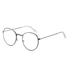Metal Frame Glasses For Women Vintage Anti Blue Blocking Optical Eyeglasses Metal Plain Spectacle Oculos Luxury Gafas Lunette - Black - View 1