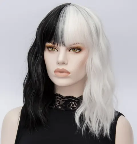 Short Wigs Similler Synthetic-Hair Halloween Kinky Cosplay Women White
