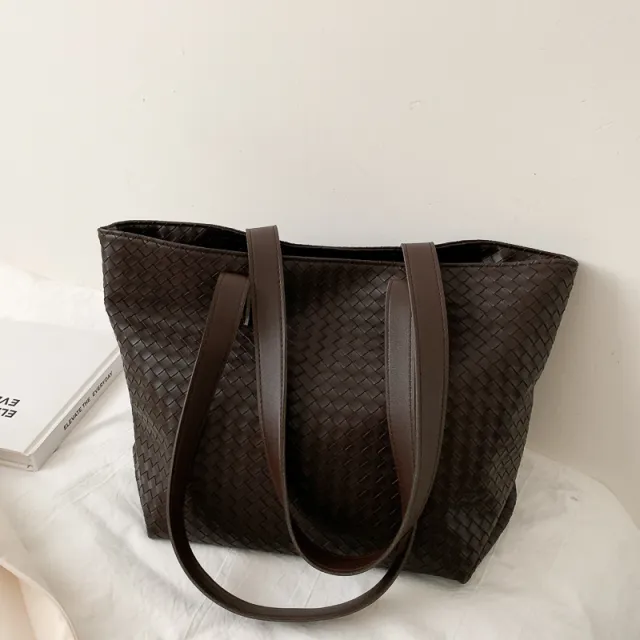 Net Celebrity One Shoulder Large Capacity Tote Bag Wild Fashion Simple Shoulder Bag Brown - Shop at LoveMi