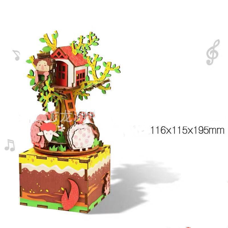 Title 10, Ruodang Music Box 3D Wooden Puzzle DIY Educatio...