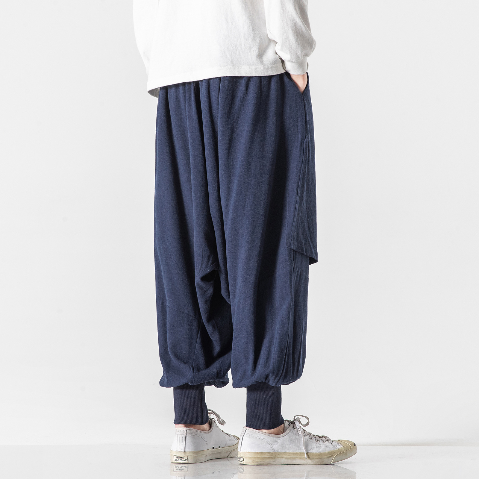 Title 6, Cotton and Linen Casual Loose Harem Pants Crane...