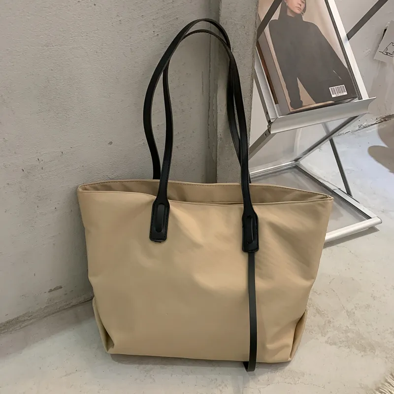 All-match Large-capacity Tote Bag Simple One-shoulder Tote Bag - Khaki