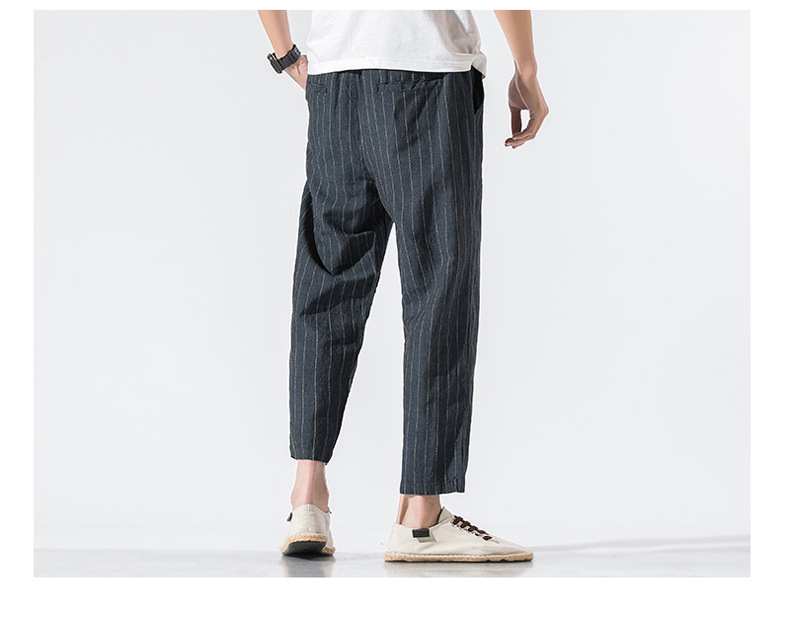 Title 6, Womens striped linen cropped trousers, cotton ...