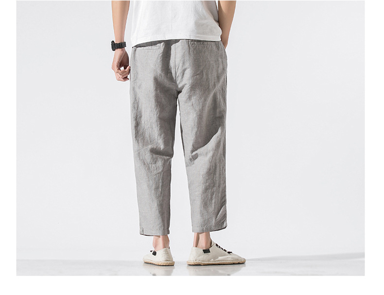 Title 7, Womens striped linen cropped trousers, cotton ...