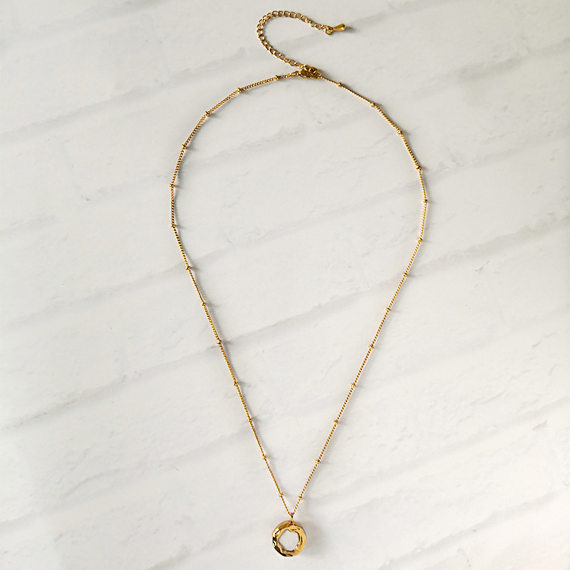 Elegant Vintage Natural Freshwater Pearl Gold-Plated Inlaid Pearl Pendant Clavicle Chain