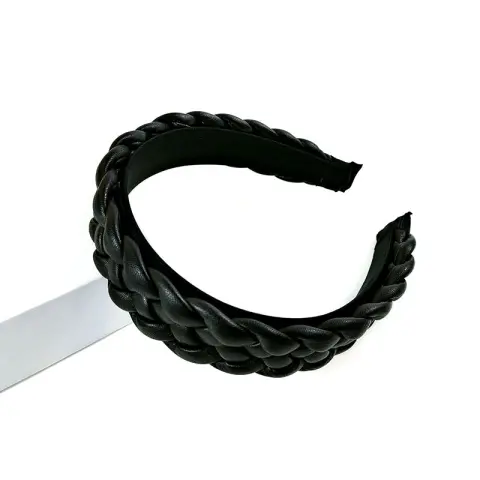 New Net Red Leather Braided Headband Candy-Colored Braid Hairpin