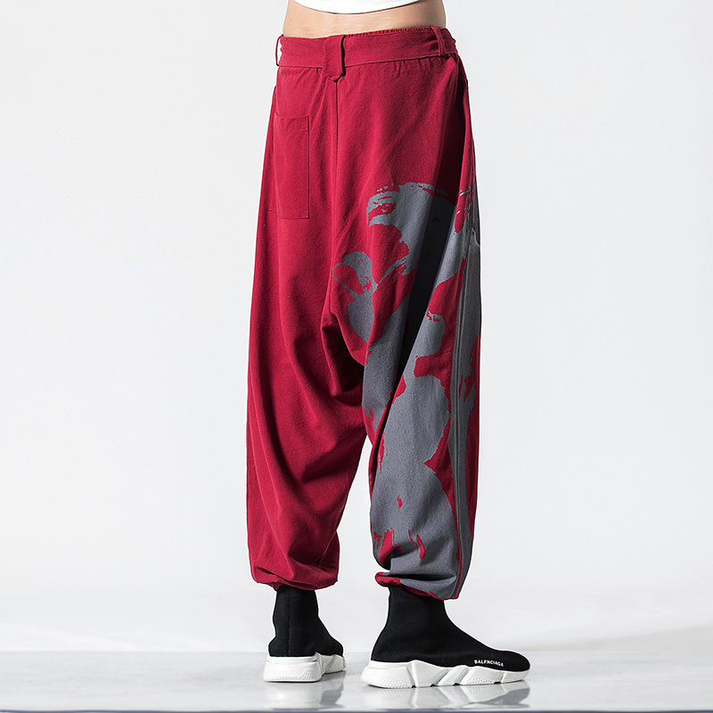 Linen Feet Printed Harem Pants