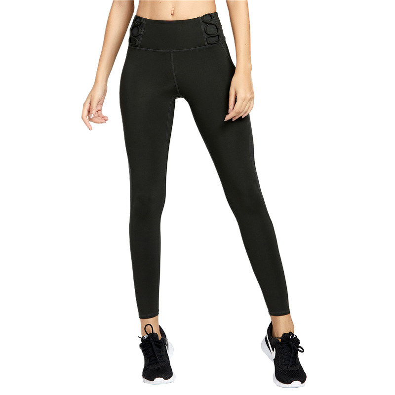 Yoga Fitness Pants Women’S Tight-Fitting Stretch Quick-Drying Trousers Outer Wear Running Training High Waist Abdomen Exercise Foot Pants Summer