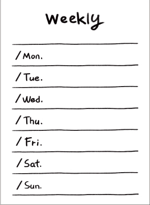 Weekly plan