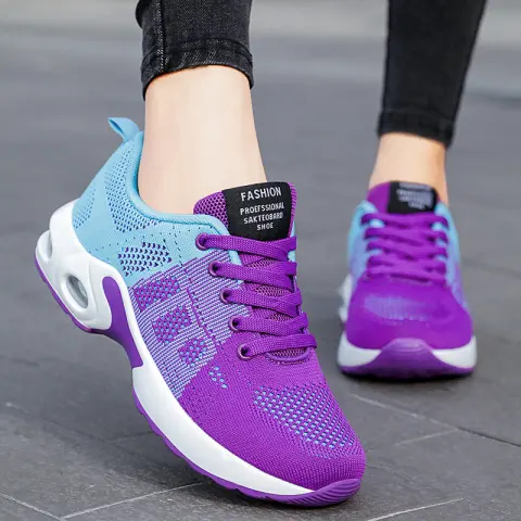 Casual Shoes Breathable Lightweight Mother Lace-up Cushioned Sneakers Women