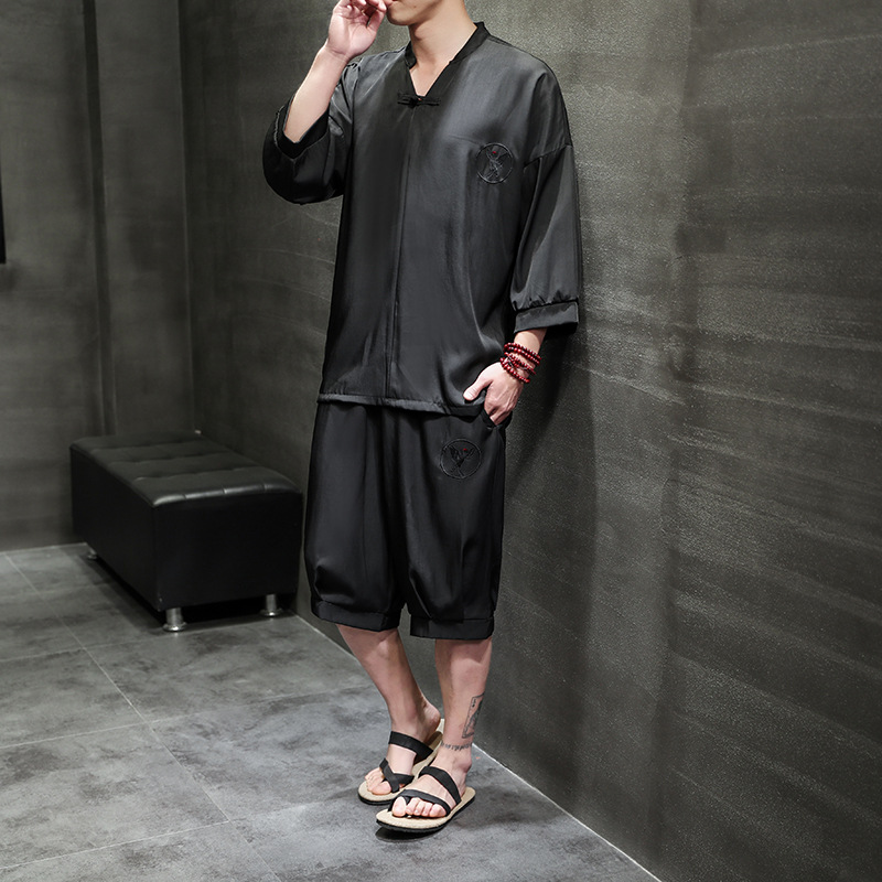 Lce Silk Short-sleeved Shorts Suit